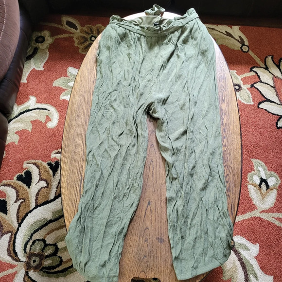 by & by Olive Green Paperbag Pants with Tie Front Size Women's XXL NEW with Tag - Picture 4 of 10